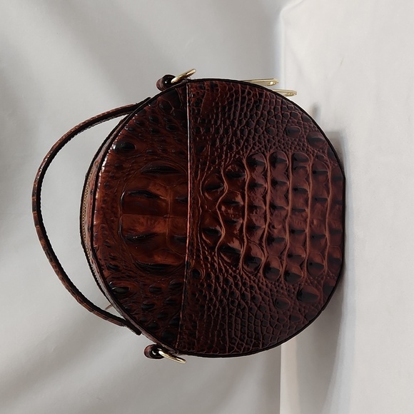 Brahmin Lane Crossbody Bag In Peacan Melbourne Croc Embossed Leather - Picture 2 of 15